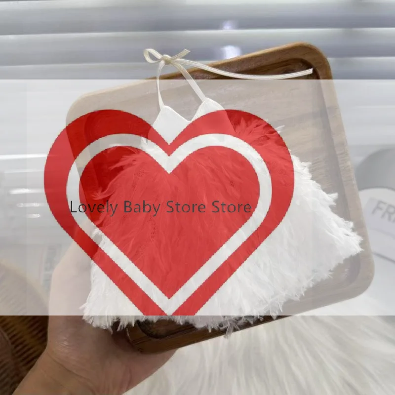【BS】1Pcs White Feather Doll Dress Halter Lace Mini Outfit Elegant Handmade Clothes For 1/6 Doll Wedding Party Decoration