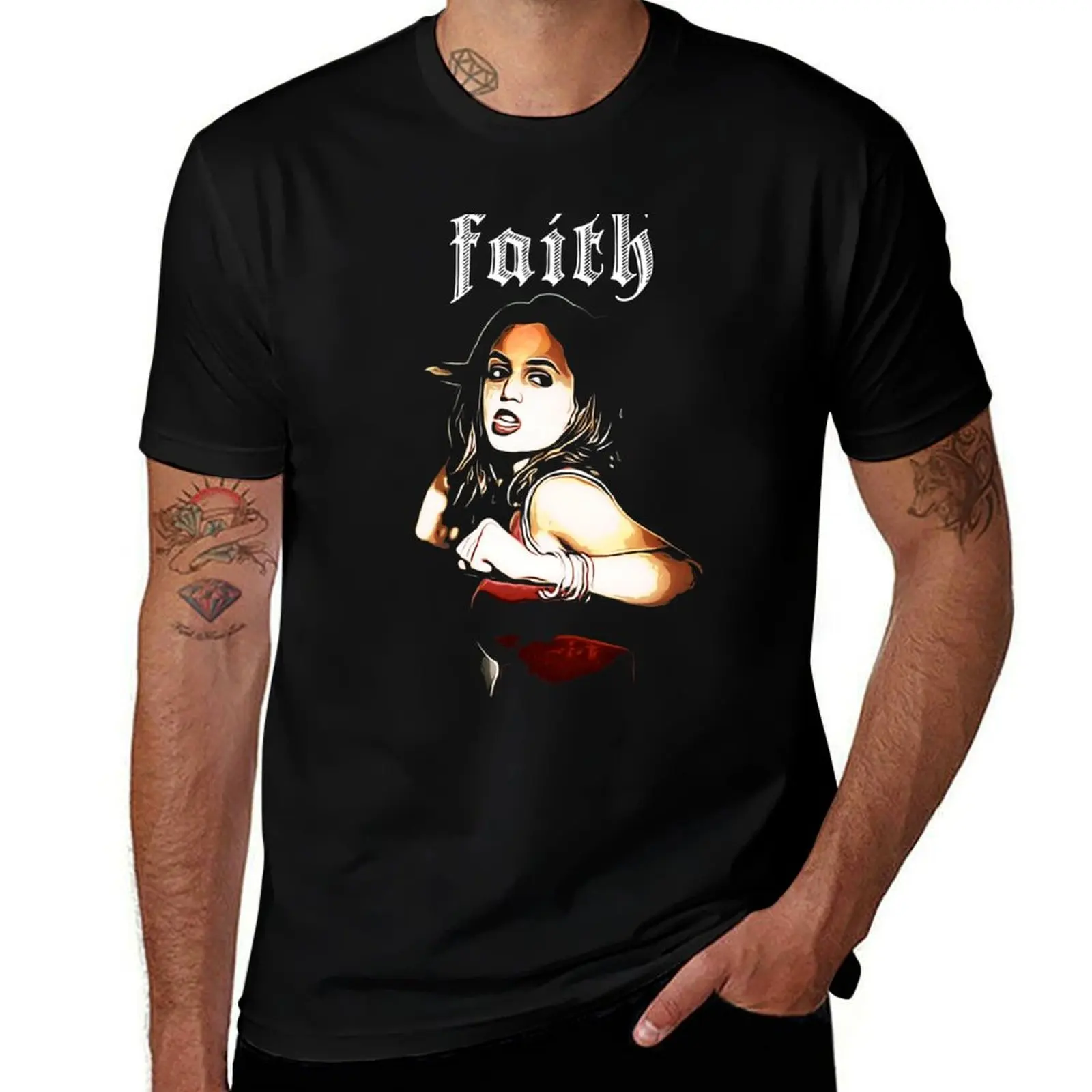 

Faith The Vampire Slayer T-Shirt anime tshirt t shirt man designer t shirts cotton 100% T-Shirt
