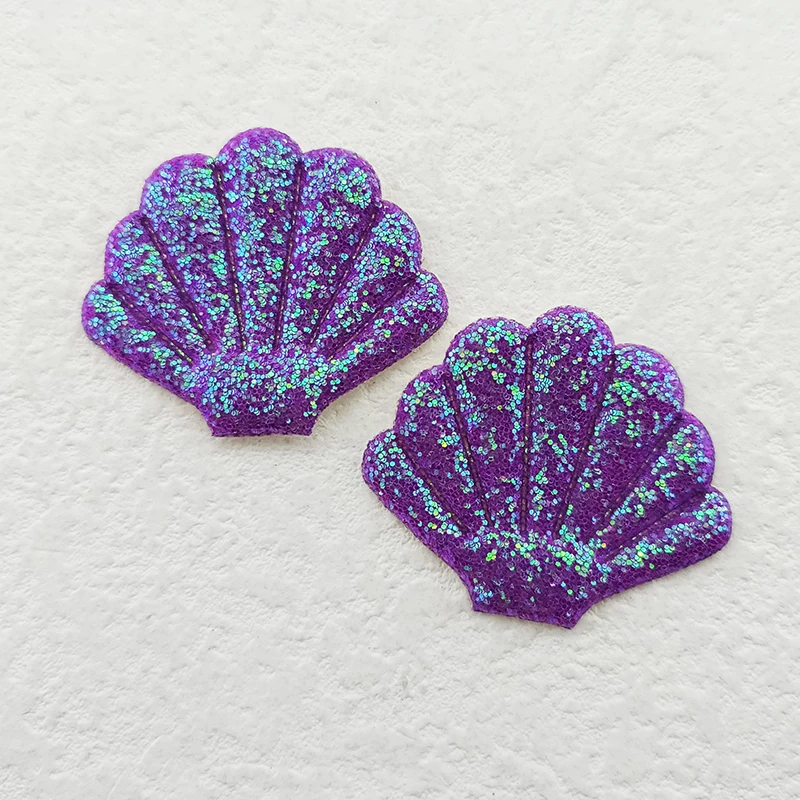 60 Stück 3,5*3 cm glänzende, glitzernde Muschel-Applikationen mit Polsterung für Kleidung, Hüte, Nähzubehör, DIY-Kopfbedeckungen, Haarspangen, Schleifendekorationen und Aufnäher – Detail 13