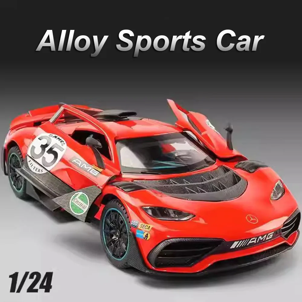 

1:24 ONE VISION GT Модель автомобиля Игрушечный литой под давлением сплав Спортивный автомобиль Двери открываются со звуком Световой откат Автомобили для мальчиков Праздничные подарки