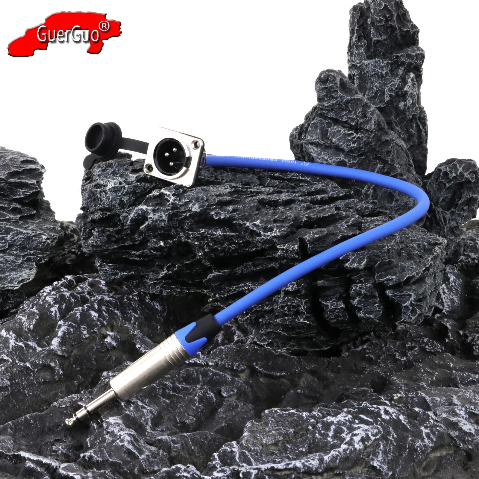 Audio XLR Extension Cable 3Pin XLR Male Panel Mount MIC Socket to 6.35mm 1/4 Inch TRS Pass Through Balanced Speaker Amp Mixer