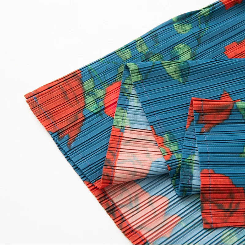 ミヤケプリーツ 春夏新作 2025 プリンセススカート プリーツ レディース プリント スリミング Aライン プラスサイズ レトロスタイル ハーフスカート