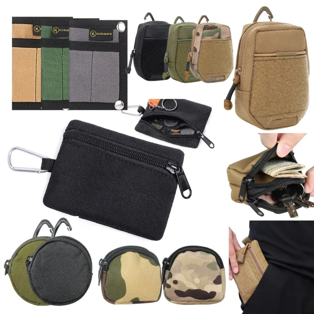 Мини-гаджеты EDC Molle, сумка для ключей, портативный уличный кошелек для путешествий, поясная сумка на молнии, тактические кошельки, охотничий, пеший, поясной кошелек