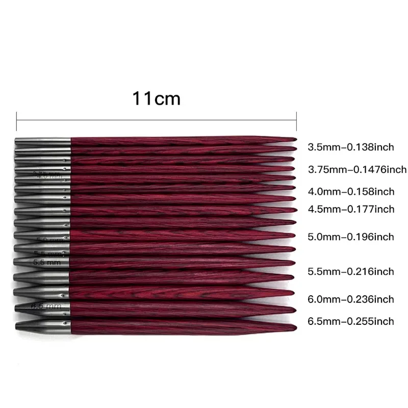 8 Pcs Mahogany Detachable Interchangeable Circular Knitting Needles Set with Zippered Case for DIY Sweater Crafts