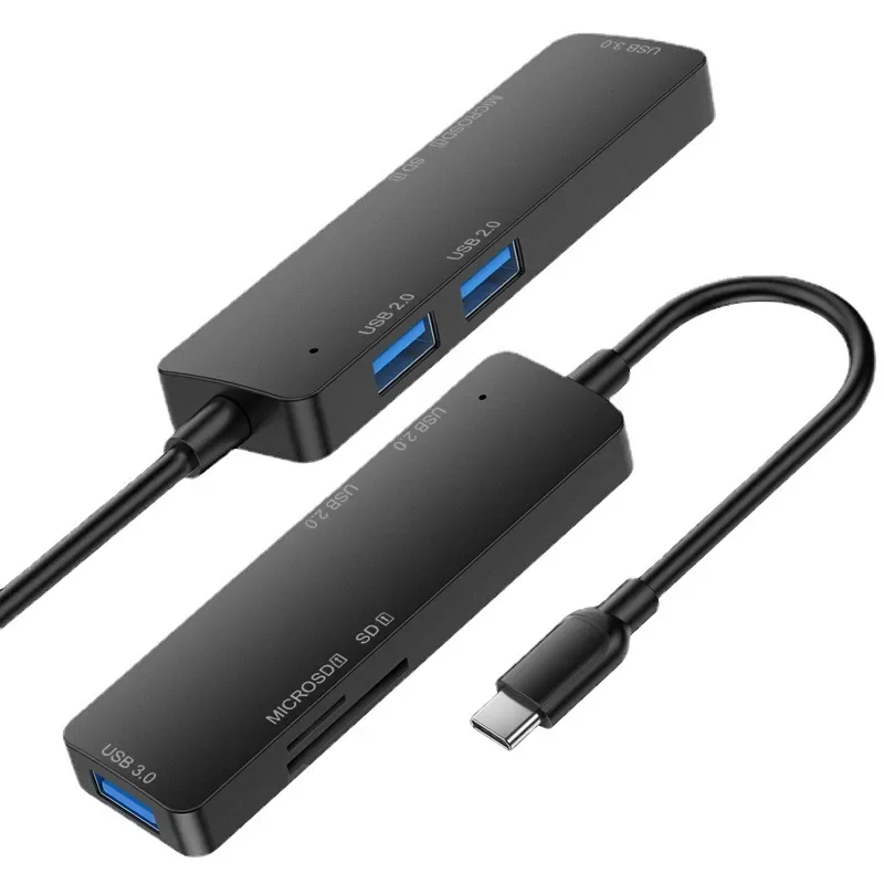 5-портовый USB-концентратор 3,0, высокоскоростной адаптер USB Type C для нескольких устройств, компьютеров, ноутбуков, настольных ПК, карт-ридеров флэш-памяти