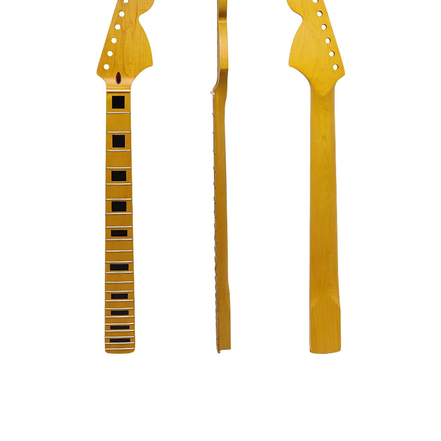 ST Big Head Yellow 6 Strings 22 Grade Matte Yellow Square Guitar Handle Electric Guitar Neck Plus Maple #42