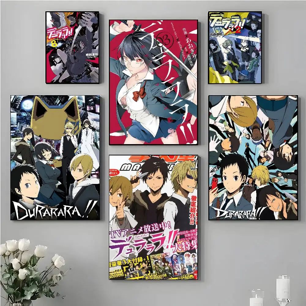 D-durarara3way Stand-off Anime Poster Self-adhesive Art Waterproof Paper Sticker Coffee House Bar Room Wall Decor