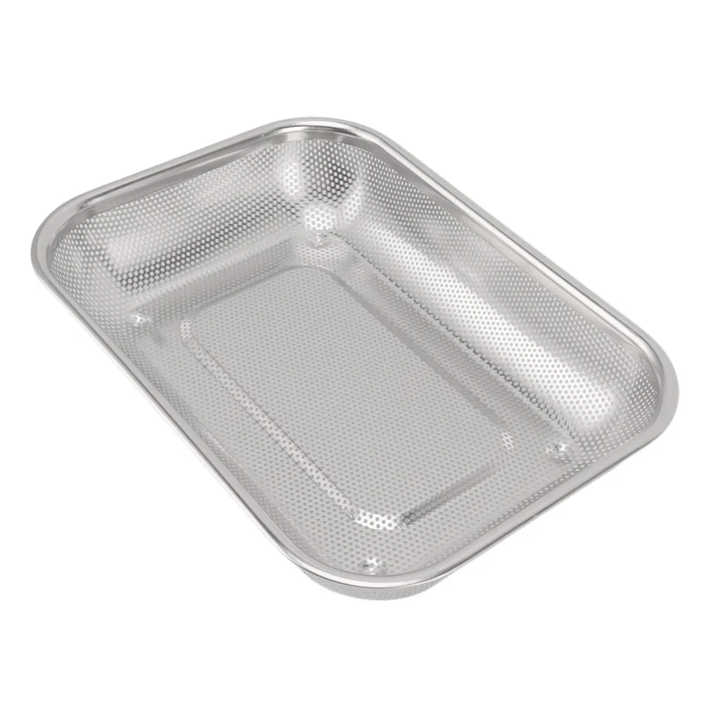 Stainless Steel Rectangular Strainer Basket Rectangle Shape S/L Vegetable Washing Basket Fine Mesh Kitchen Strainer Colander