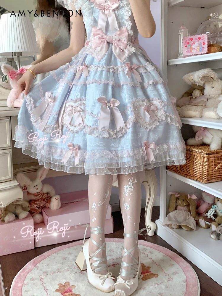 Japanese Sweet Flower Print Lolita Socks Women Japanese Versatile Kawaii White Stockings High Waist Slim Cute Thigh High Socks