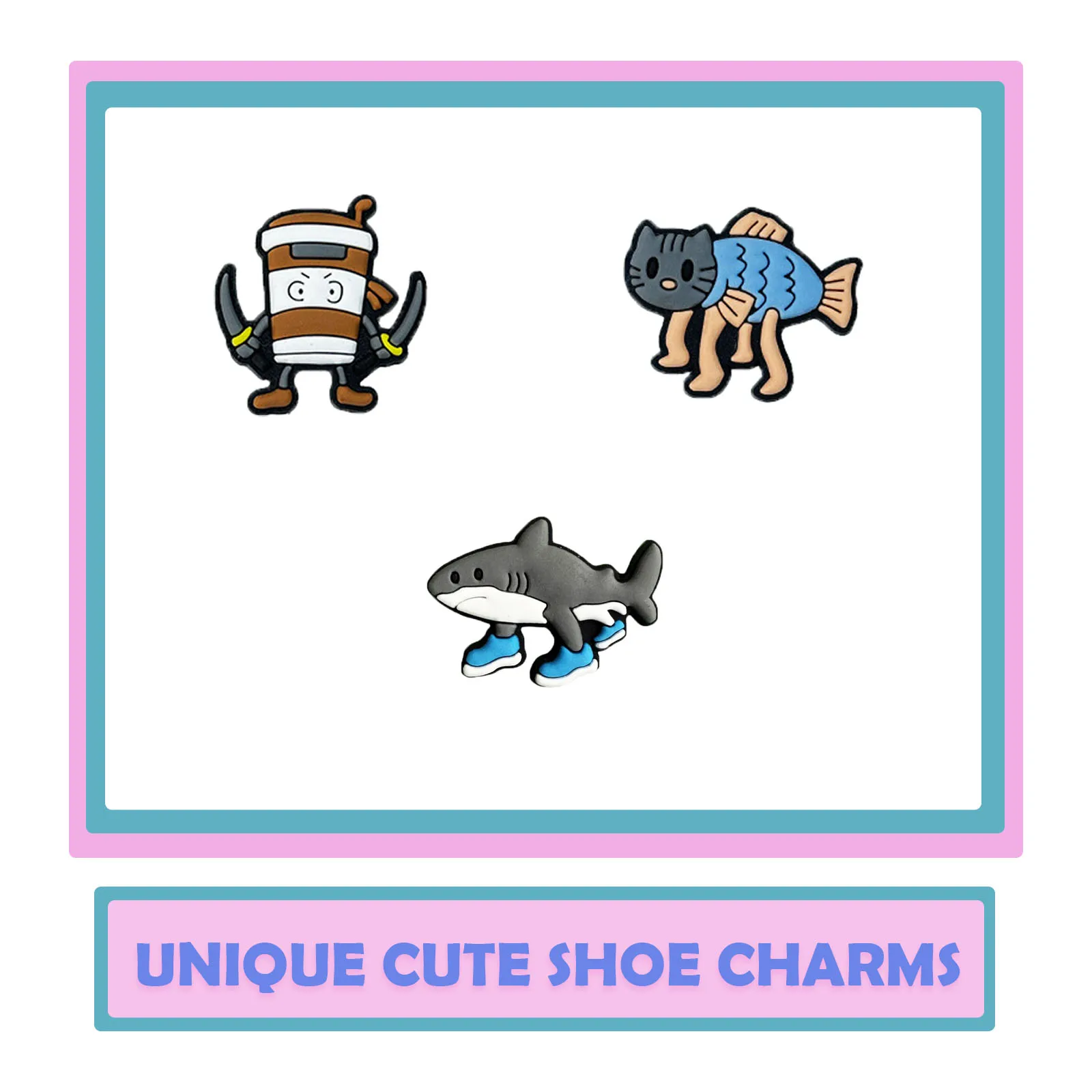27Pcs Funny Shark Banana Monkey Series Shoe Charms For DIY Charms Shoe Decoration Accessories Shoe Pins Bubble Slides Sandals