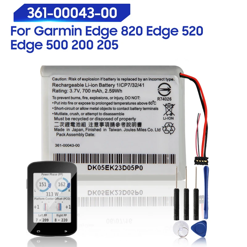 Replacement Battery 361-00043-00 For Garmin Edge820 Edge 520 Plus Edge 500 205 200 Edge 820 520 GPS Cycling Computer 900mAh