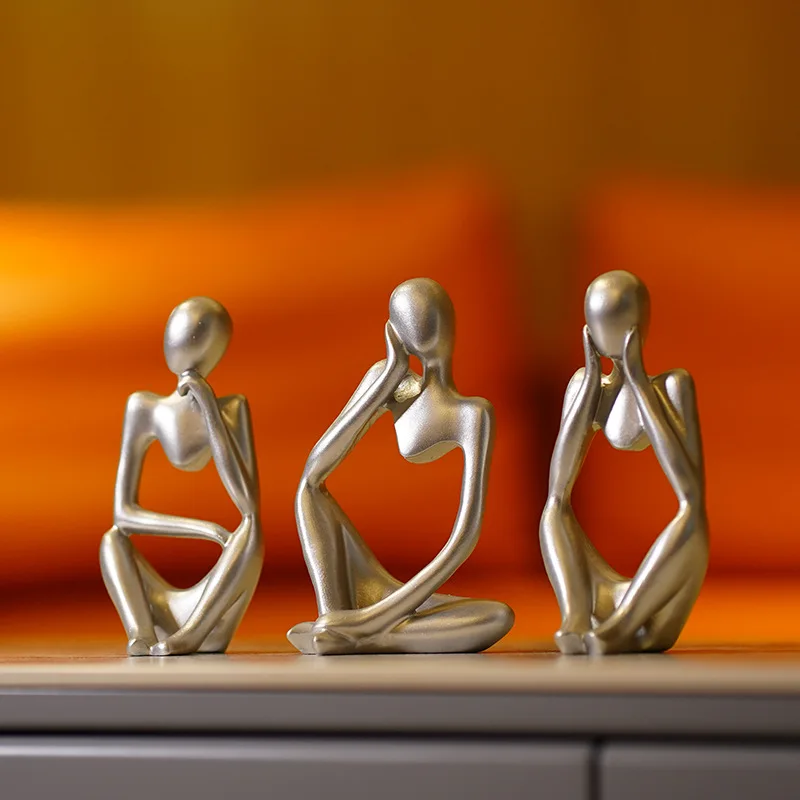 

The Thinker Abstract Miniature Figure Sculpture, Resin Furniture, Living Room, TV Cabinet, Tabletop, Decorative Arts and Crafts