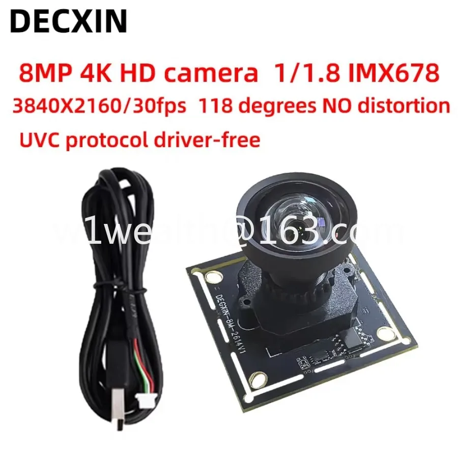 USB Camera 4K 30-frame 8MP IMX678 Industrial Camera Module Industrial Computer Android Device Drive-free.