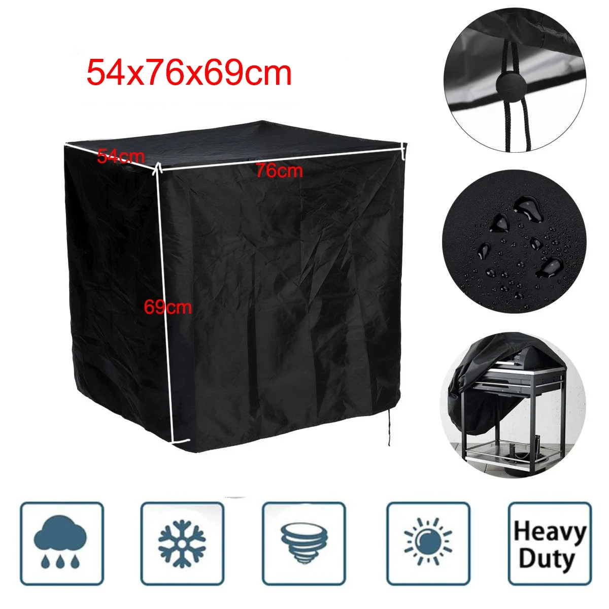 BBQ Cover Outdoor Dust Waterproof Weber Heavy Duty Grill Cover Rain Protective outdoor Barbecue cover  bbq grill black