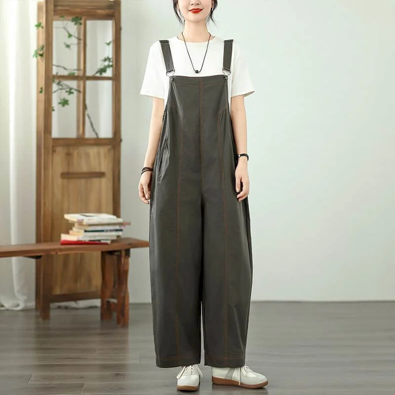 

Workwear Jumpsuits for Women Loose Korean Style Straight Pants One Piece Outfits Women Harajuku Rompers Casual Vintage Playsuits
