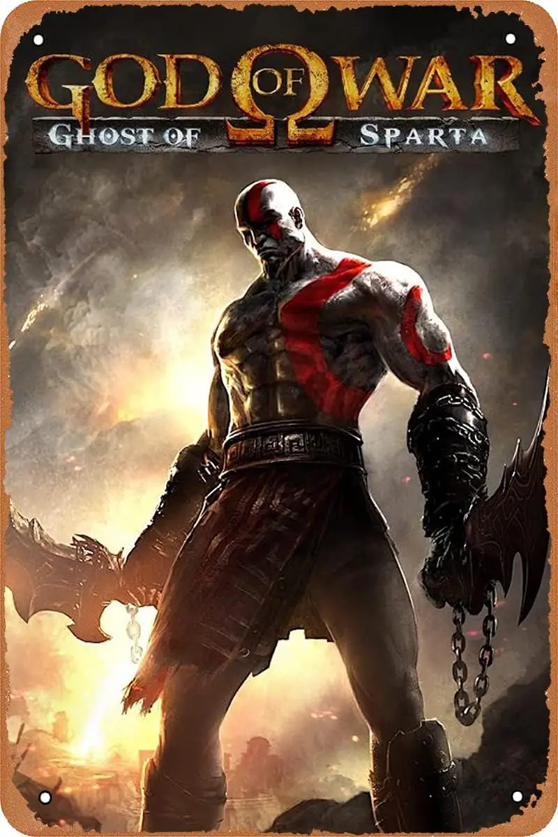 God of War Ghost of Sparta Game Poster Vintage Metal Tin Sign 8x12 inch sign