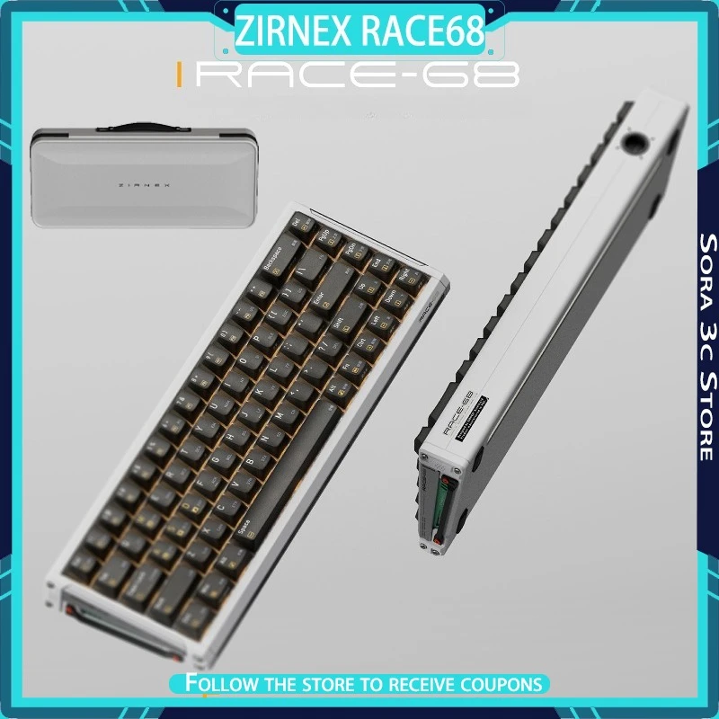 

ZIRNEX RACE68 Magnetic Switch Keyboard Mech Wind Aluminum Alloy Design 8K Low Latency Esports Gaming Keyboard Customized Packbag