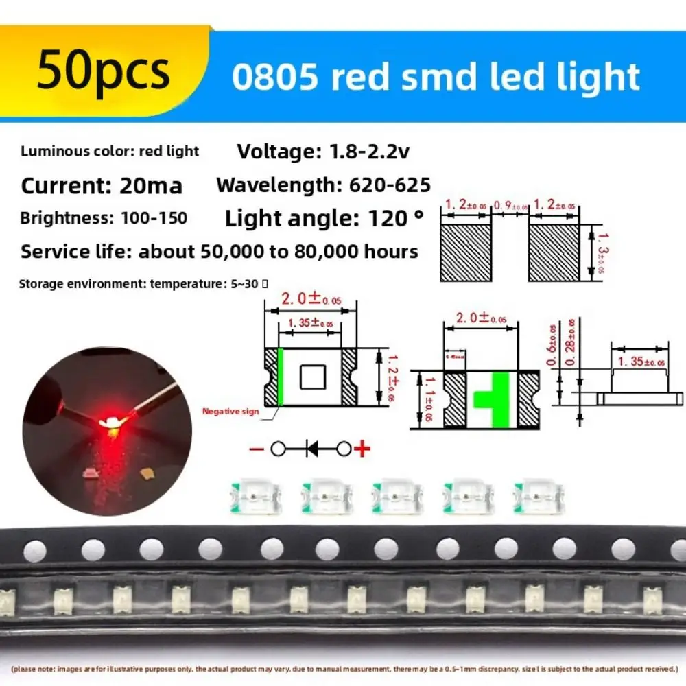 20pcs/50pcs Professional 0805/0603 SMD SMD LED Diode RGB Multi-Color SMT Lamp DIY Light Beads Electronic Projects