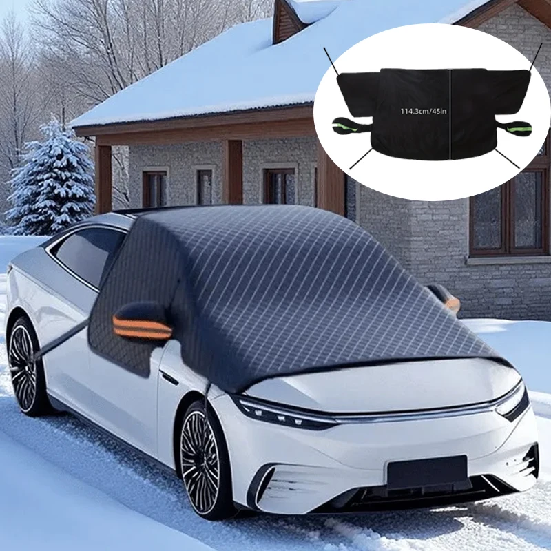 

Car Front Sun Blocking Snow Cover Winter Front Windshield Half Cover Thickened Car Snow Shield Car Supplies