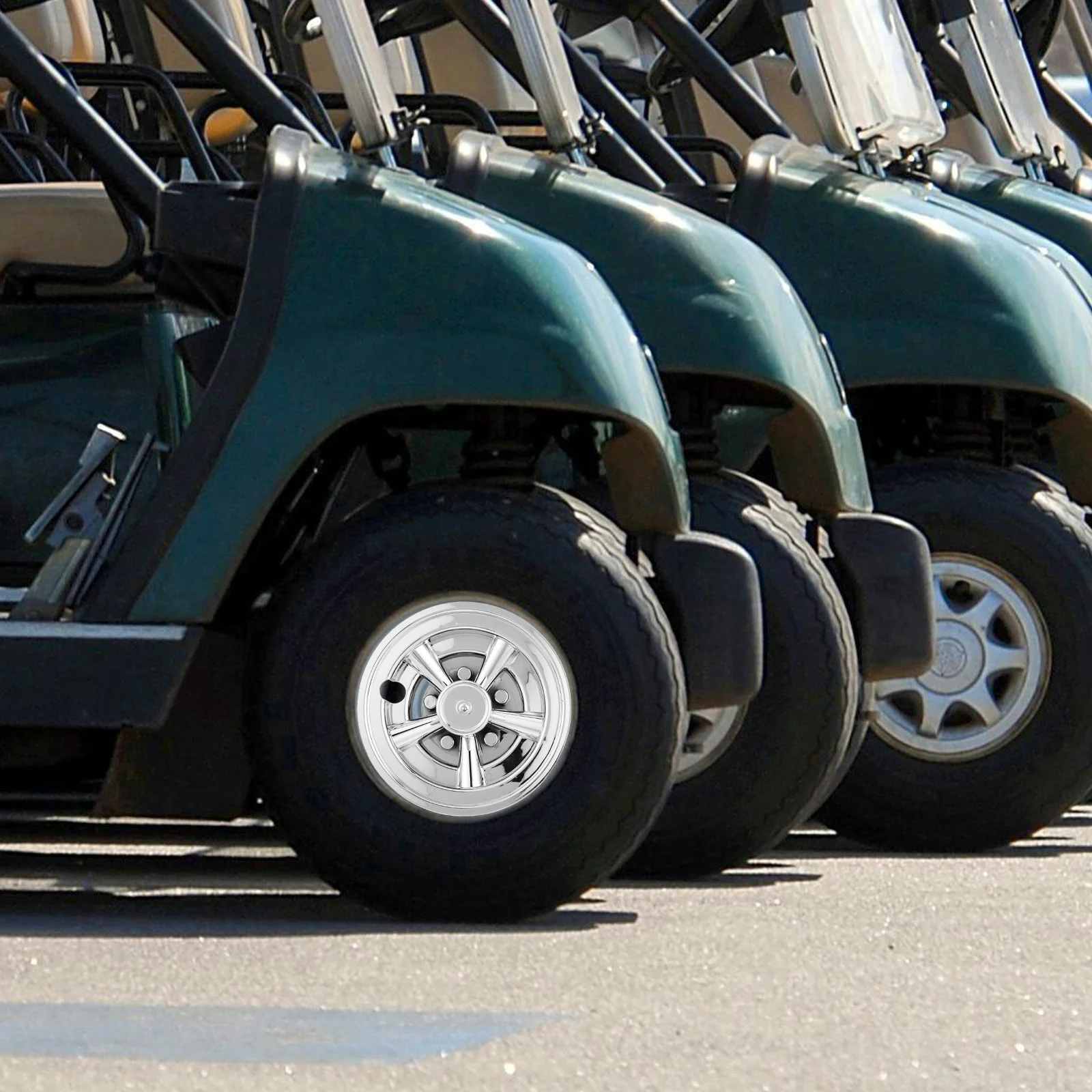 

Golf Cart Wheel Center Hubcap Silver Universal 8 Inch Rim Replacement Decorative Hub Cover Car Exterior Golf Cart Hub Caps