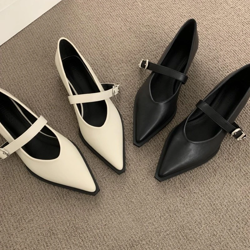 

Новый стиль, элегантные женские туфли на каблуке с острым носком, модные сандалии на массивном каблуке, летние вечерние туфли-лодочки, модельные сандалии, Zapatos Mujer