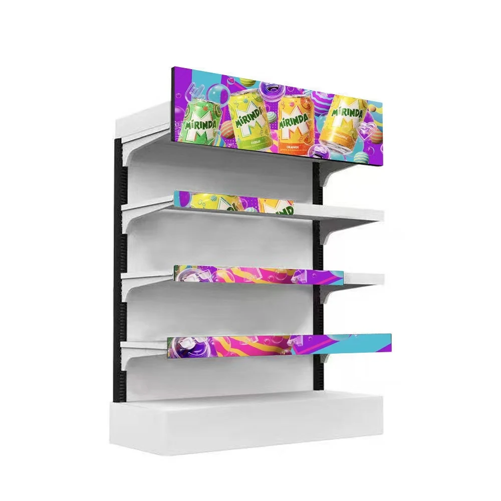 Shelf LED Advertising Screen 1080P 500cd 2mm Pixel Stretched Bar LED Display For Supermarket Retail Store