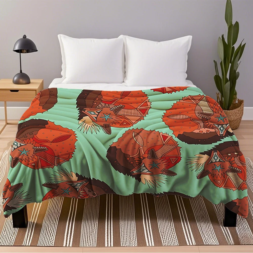 

Flannel Bed Blankets Good Curled Fox Polka For Outdoor Patio Sofa European Classical Weighted Blanket Wrinkle-Resistant Blanket