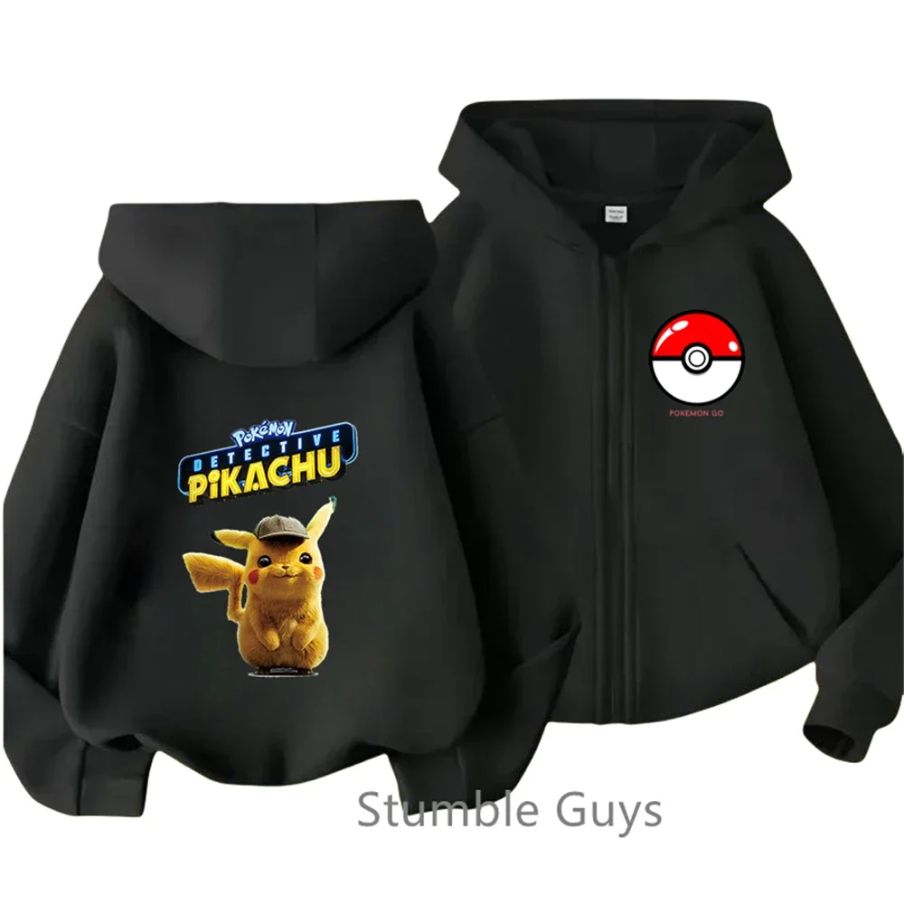 New Fashion Boys Clothes Girls Pokemoned Zipper Hoodies Kids Anime Sonic Long Sleeves Teen Sweatshirt Cartoon Marios Clothing