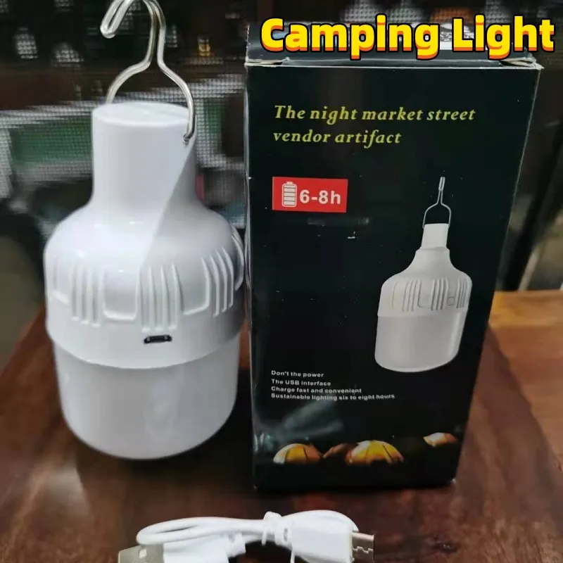 Portable Emergency Lights Rechargeable LED Lantern Mobile Tent Lampwith Hook for Camping Fishing Patio Porch Garden Lighting