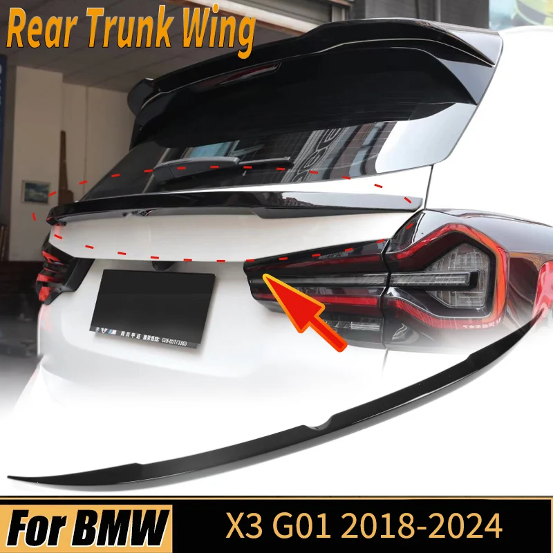 Rear Trunk Spoiler Wing Lip for BMW X3 G01 2018-2024 Car Tail Fin Guard Board Cover Lid BodyKit Tuning Parts External Decoration