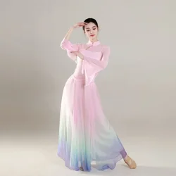 Female Body Rhyme Elegant Top + Chinese Dance Skirt Performance Costume Stage Clothes Adult Classic Ancient Chinese Dance Outfit