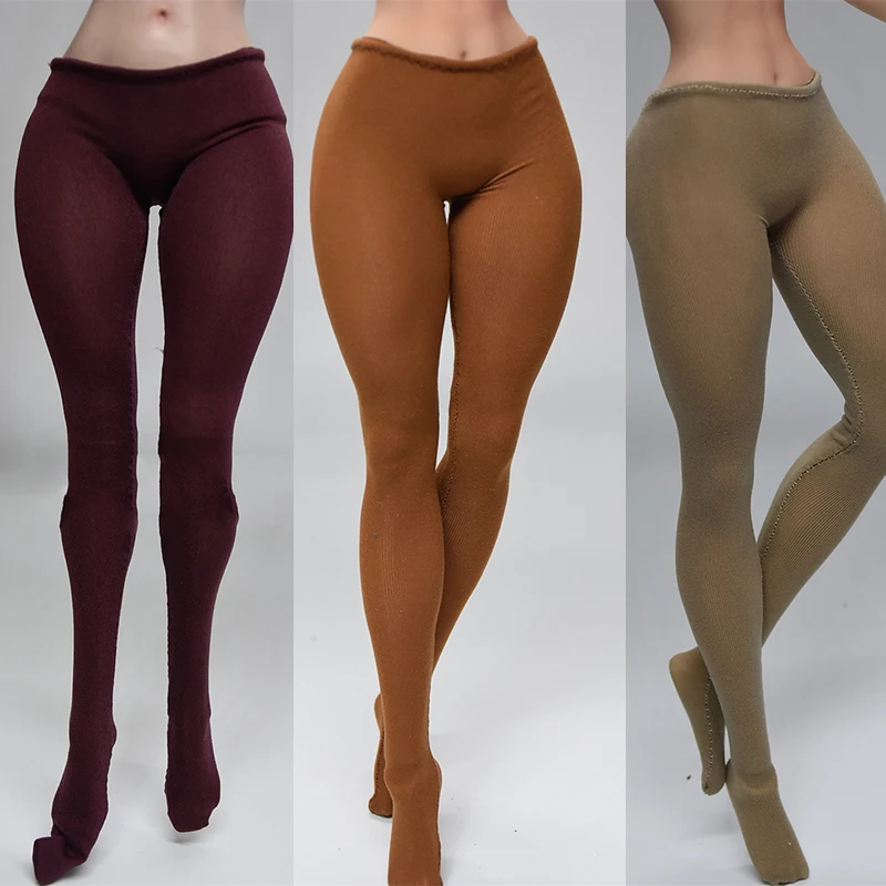 1/6 Scale Female Soldier Solid Color Fashion Sweet Silk Pantyhoses Versatile Basic Clothes Fit 6