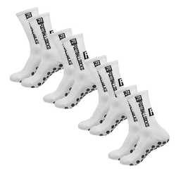 4 Pairs Soccer Socks Sports Grip Socks Anti-slip Basketball Socks Spot Rubber Non-Slip Soft Cotton Soccer Sox