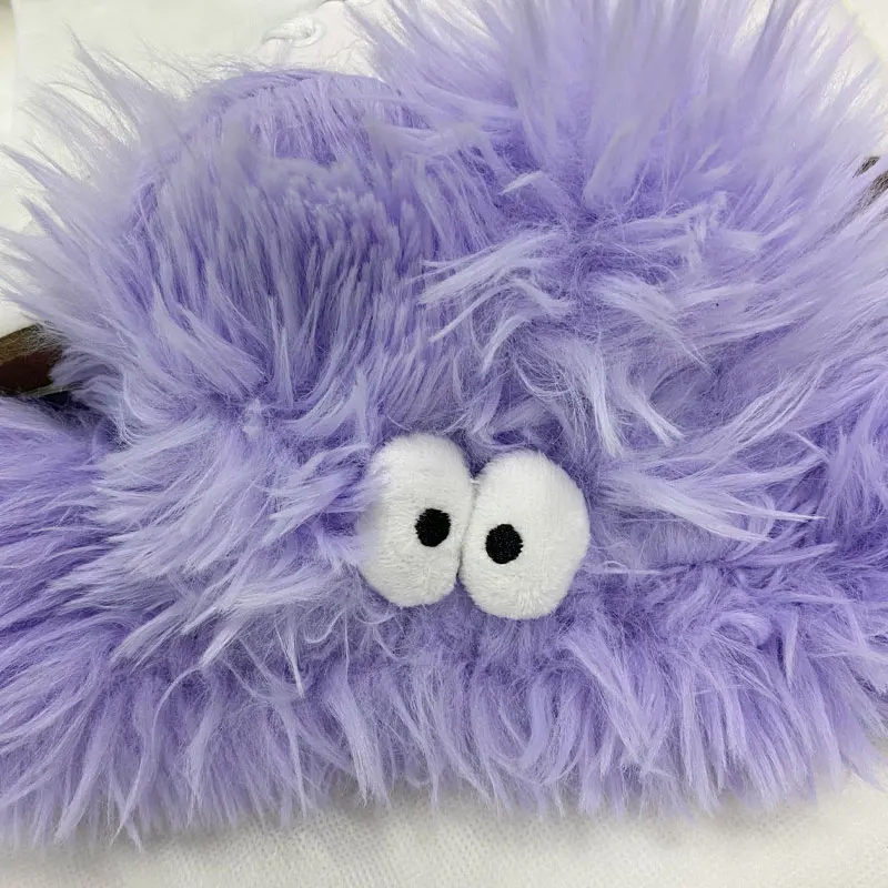 Pokrowiec na ostrze do łyżw figurowych, miękki, chłonny, odporny na zarysowania, odporny na rdzę, bawełniany pokrowiec na ostrze, fioletowy potwór z włosami na ostrzu c