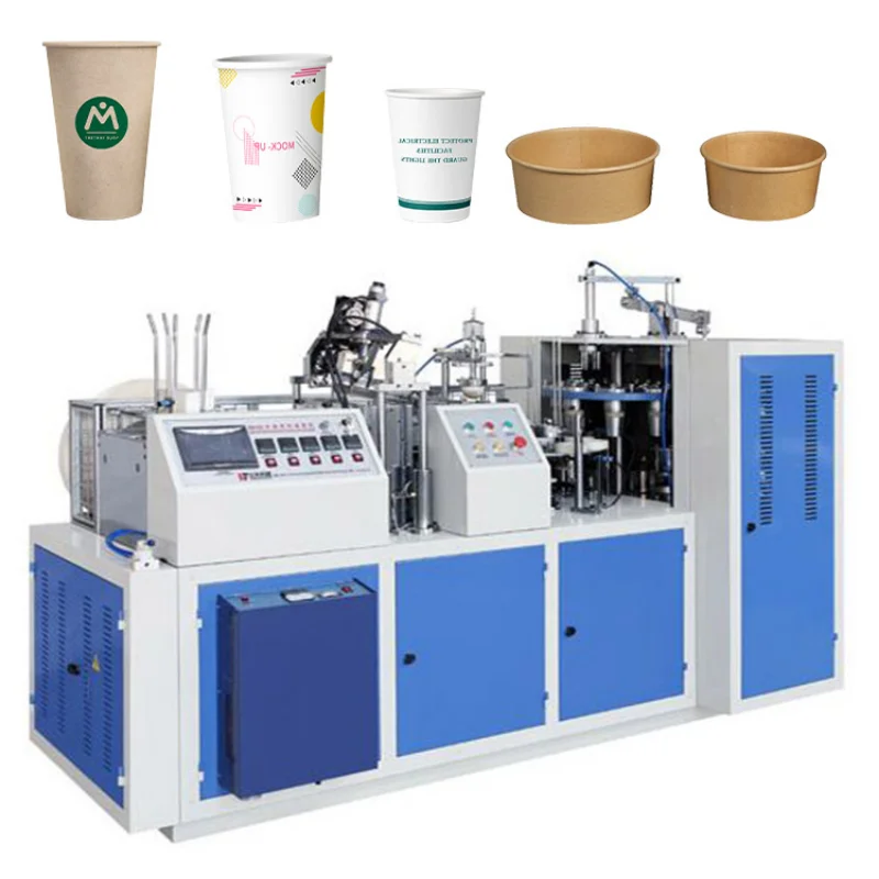 Automatic Kraft Soup Noodle Salad Paper Bucket Bowl Making Machine PE Coated Large Paper Cup Forming Machinery with Lid