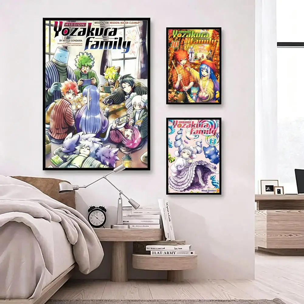 anime Mission: Yozakura Family Poster Poster HD Waterproof Self-adhesive Art Print Wall Decor for Bedroom Living Room Gift