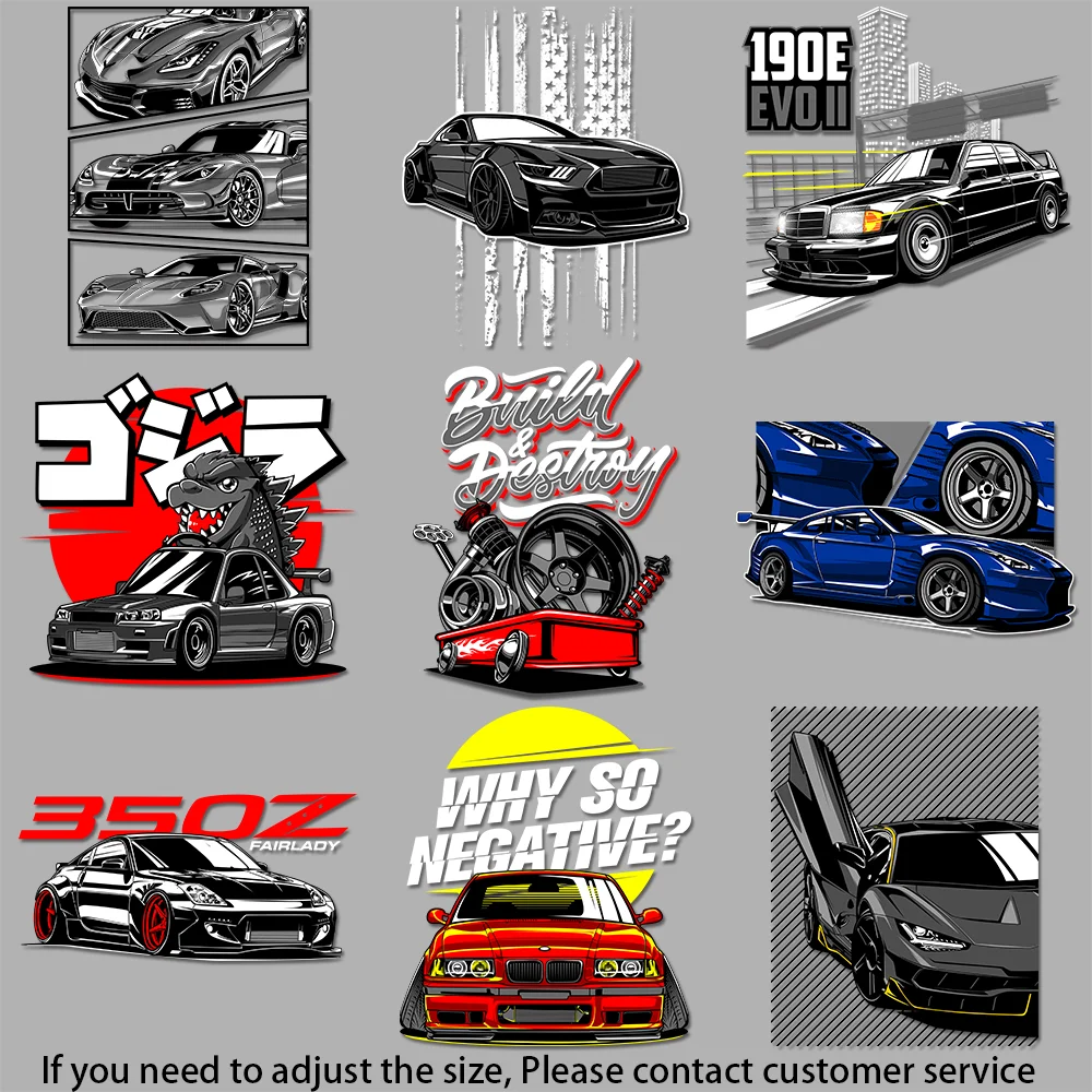 Wasteland Adventure Art Sci - fi Car Motif heat transfer sticker for clothes Trendy Clothing Graphics DIY Decoration