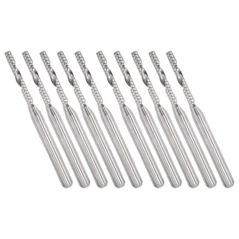 

Top Sale 10 PCS 2Mm X 15Mm Carbide Single Flute End Mill Router Bit Accessories For Engraving Machine