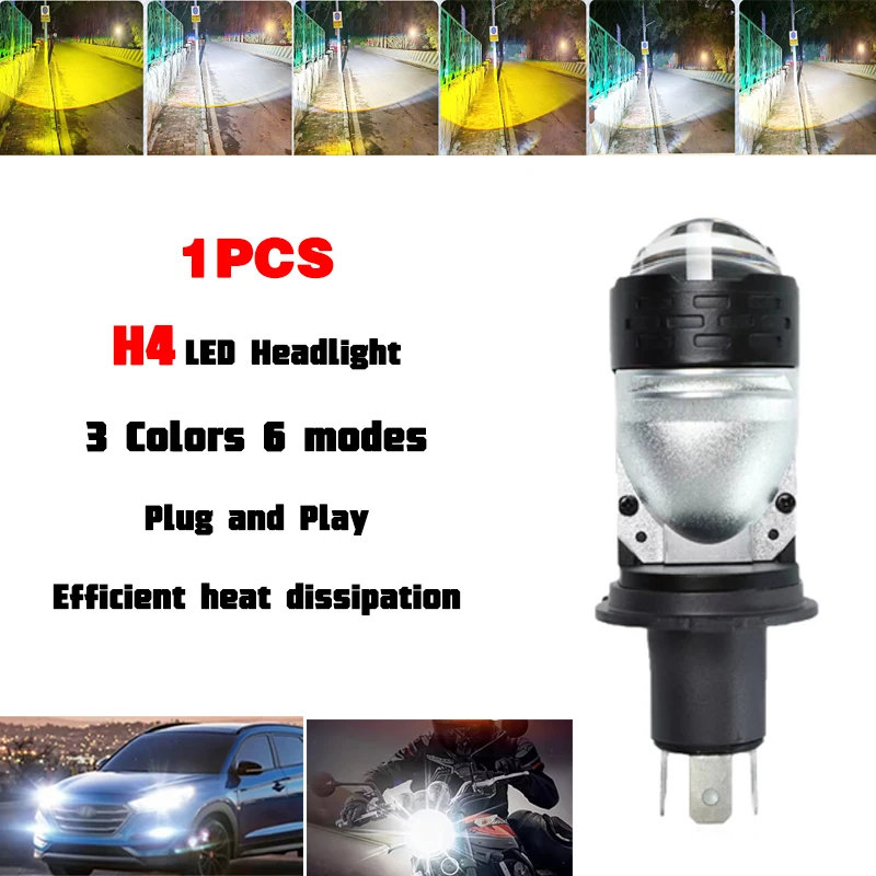 

H4 Bi LED Projector Car Headlight Bulbs CANBUS Turbo Auto Bulb H4 High Low Beam Fog Lamp Plug&Play 12V 24V