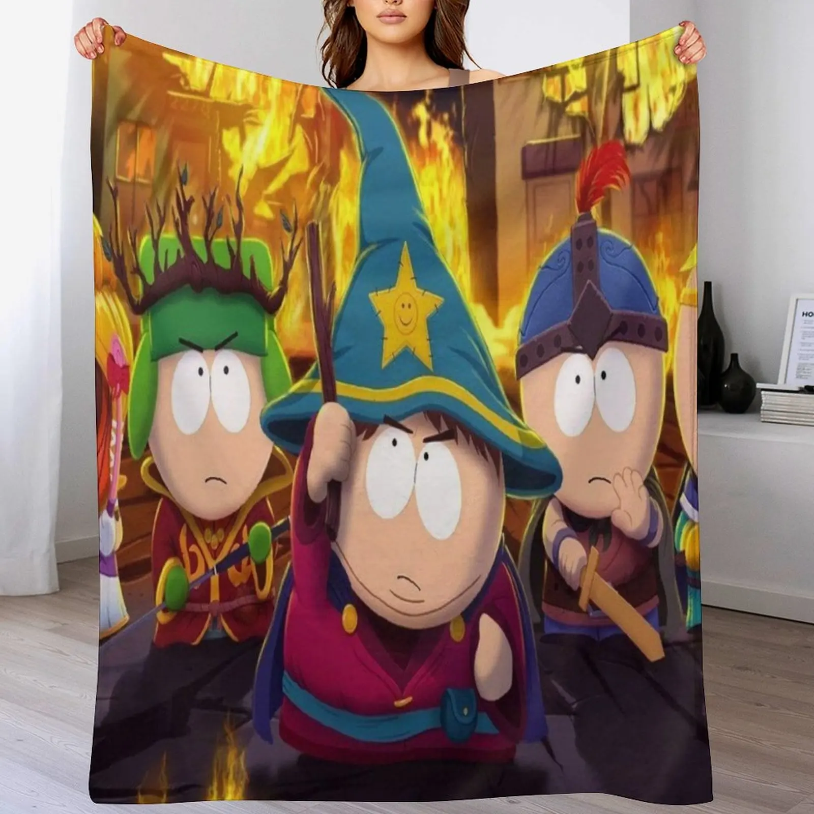 

SouthPark Wizards Throw Blanket Multi Purpose Soft Warm Blanket for Home Travel
