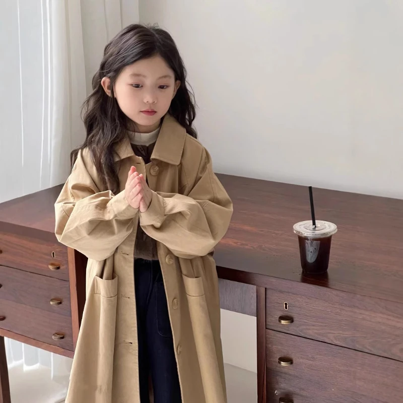 2026-girls-mid-length-trench-coat-kids-autumn-jacket-with-hood-chic-outerwear-for-toddlers-new-arrival