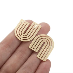 10Pcs Raw Brass Brushed U Shaped Connectors Components Arch Link for Diy Boho Earrings Findings Jewelry Necklace Making Supplies