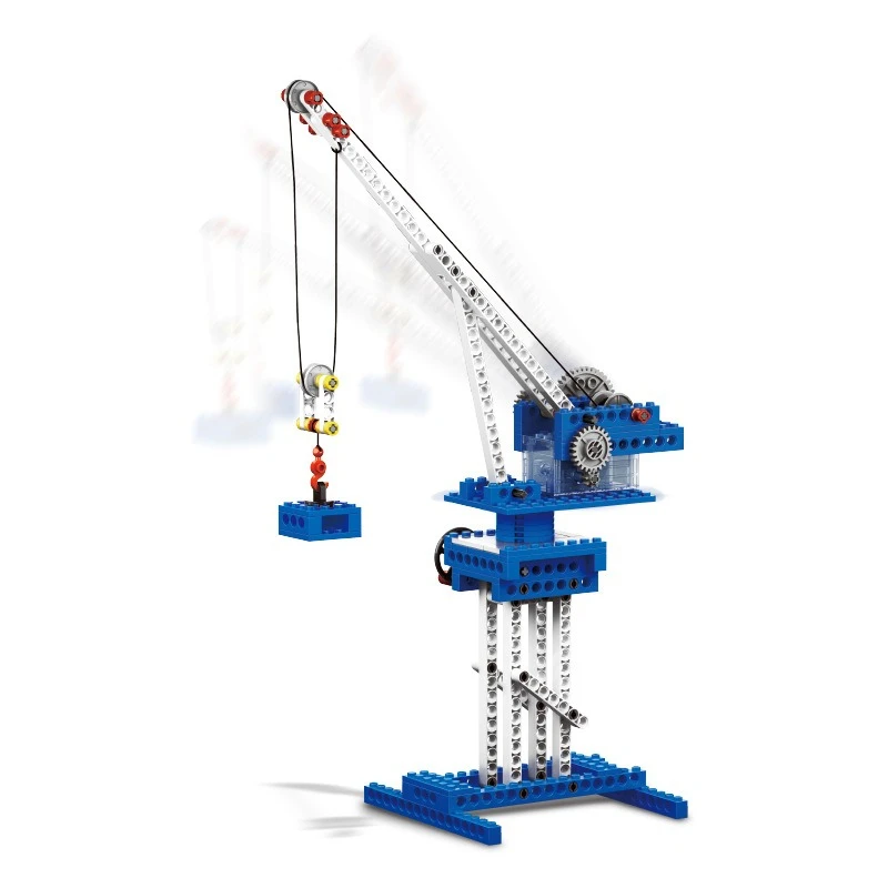 SEMBO-grúa mecánica de potencia, bloques de construcción creativos hechos a mano, vehículo de ingeniería ensamblado, engranaje, rompecabezas, juguete, modelo, regalo de cumpleaños