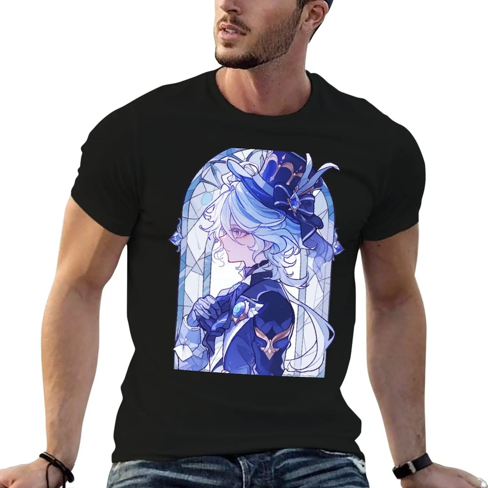 

Stained Glass Furina T-Shirt mens graphic t shirts graphic t shirts for man T-Shirt