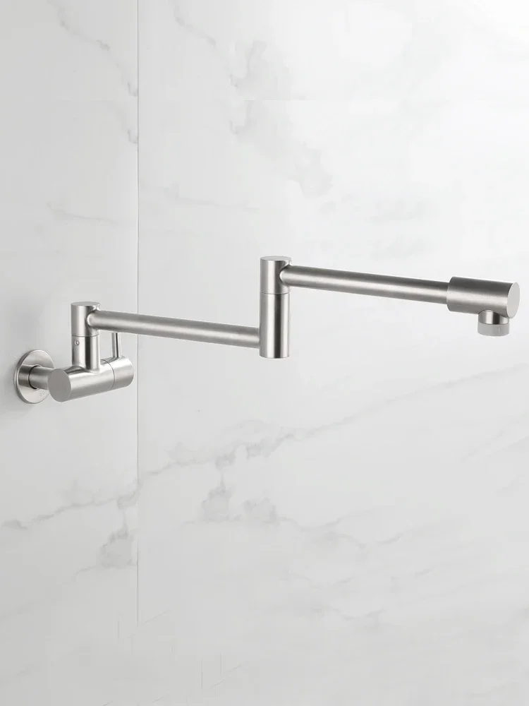 Wall-mounted folding faucet can be rotated, lengthened and extended, and the single-cooled balcony laundry pool can prevent