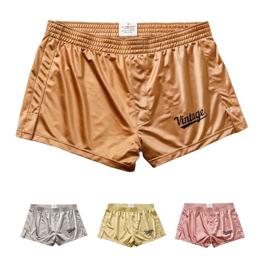 

Men's Solid Color Breathable Ice Silk Underwear Boxers with Elastic Waistband Soft Fabric Underpants for Comfort