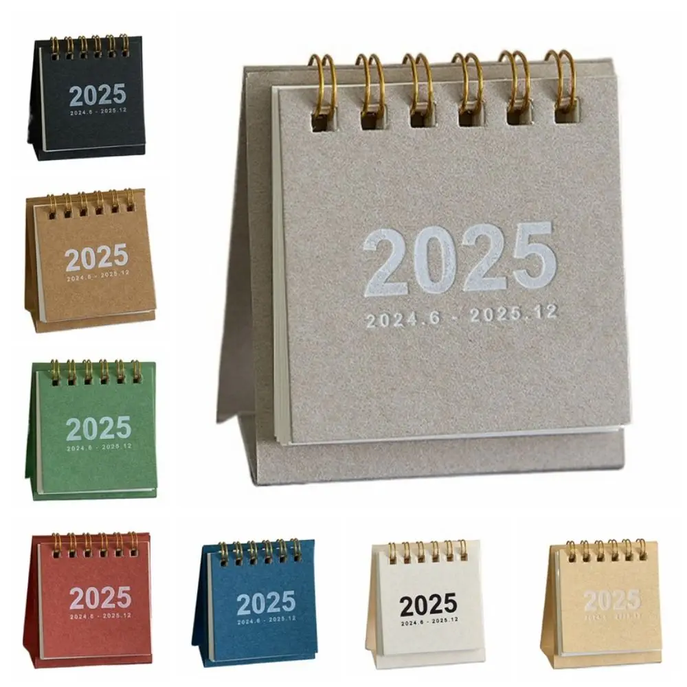 Creative 2024-2025 ปฏิทินแบบพกพาภาษาอังกฤษปฏิทินตั้งโต๊ะกระเป๋า To Do List ตารางดอกไม้ Planner Table Decor