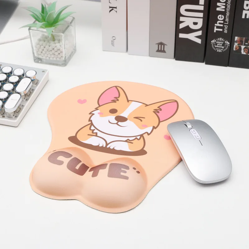 

Cartoon Corgi Dog Mouse Wrist Pad Cartoon Silicone Anti Slip Computer Keyboard Holder Cute Game Mouse Pad Girl Birthday Gift