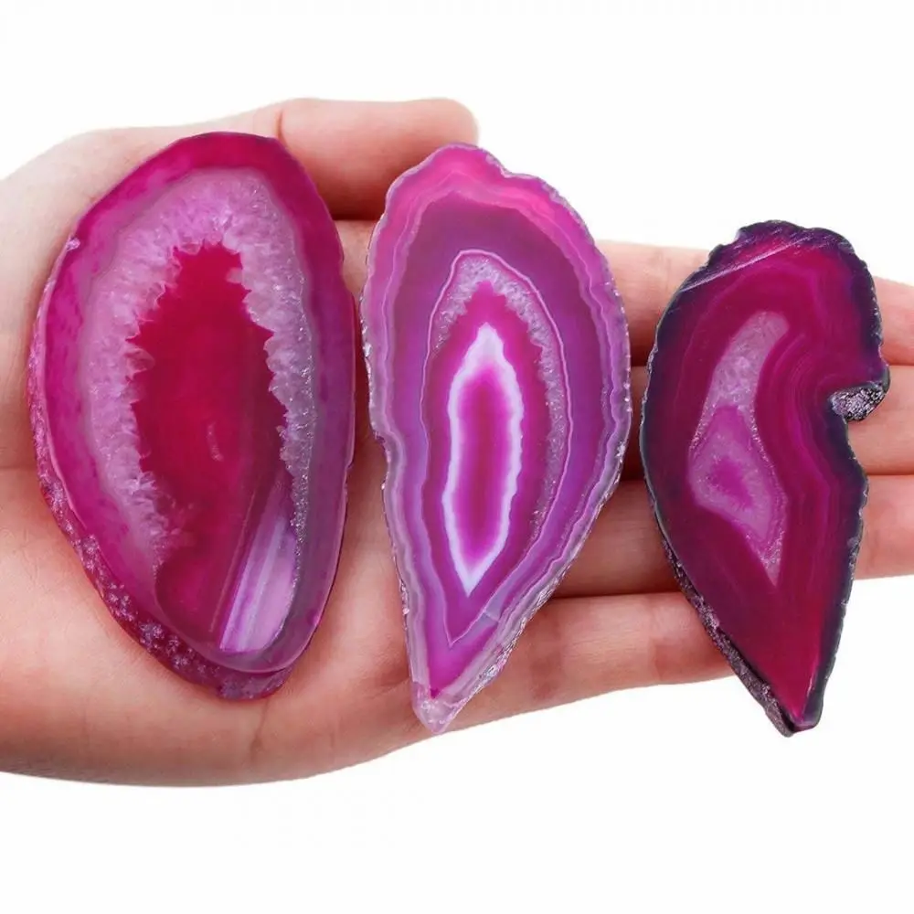 Polished Slice Stone Brazil Healing DIY Jewelry Accessories Quartz Pendant Home Decoration
