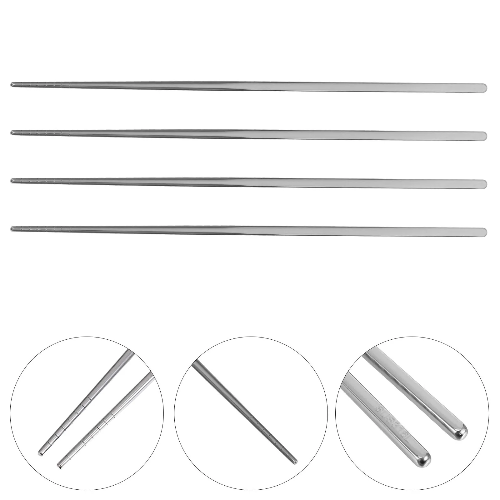 

2Pairs Extra Long Stainless Steel Cooking Chopsticks Non Slip Reusable Metal Frying Hotpot Noodle Chopsticks Japanese Korean